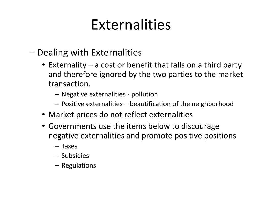 externalities