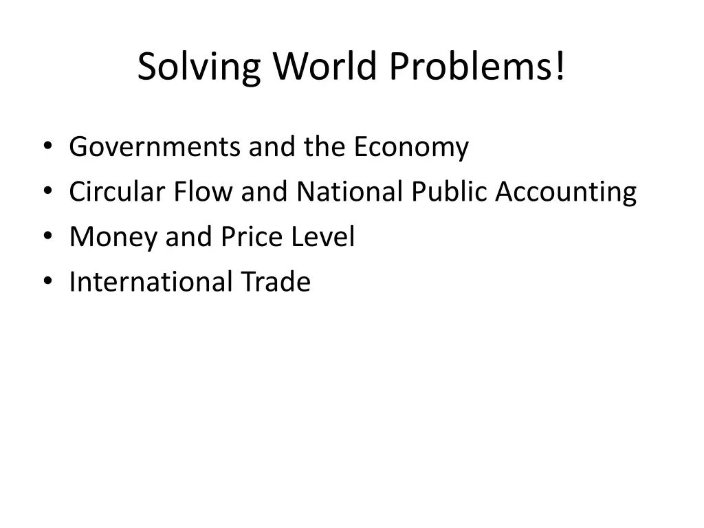 solving world problems