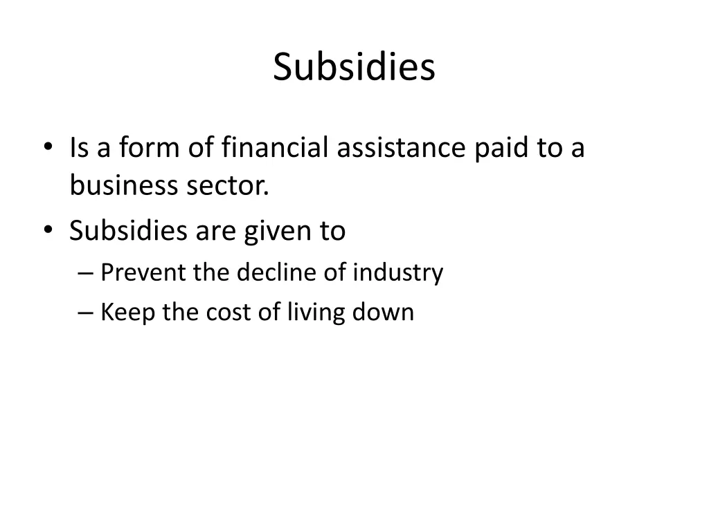 subsidies
