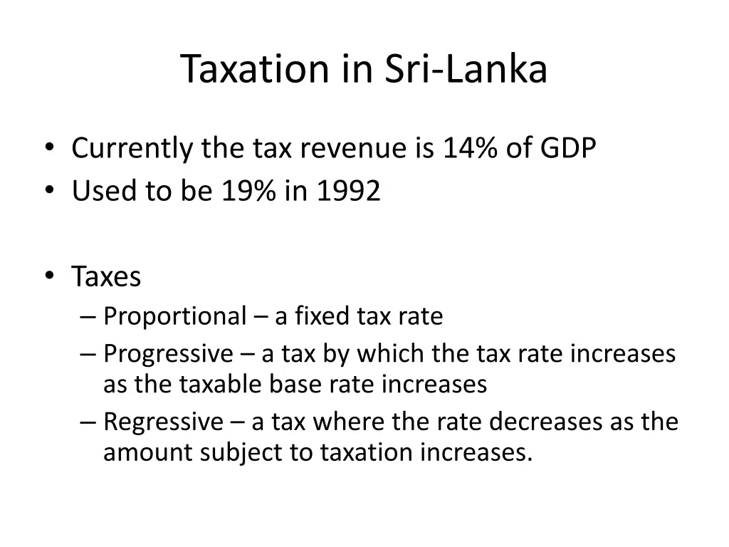 taxation in sri lanka 1