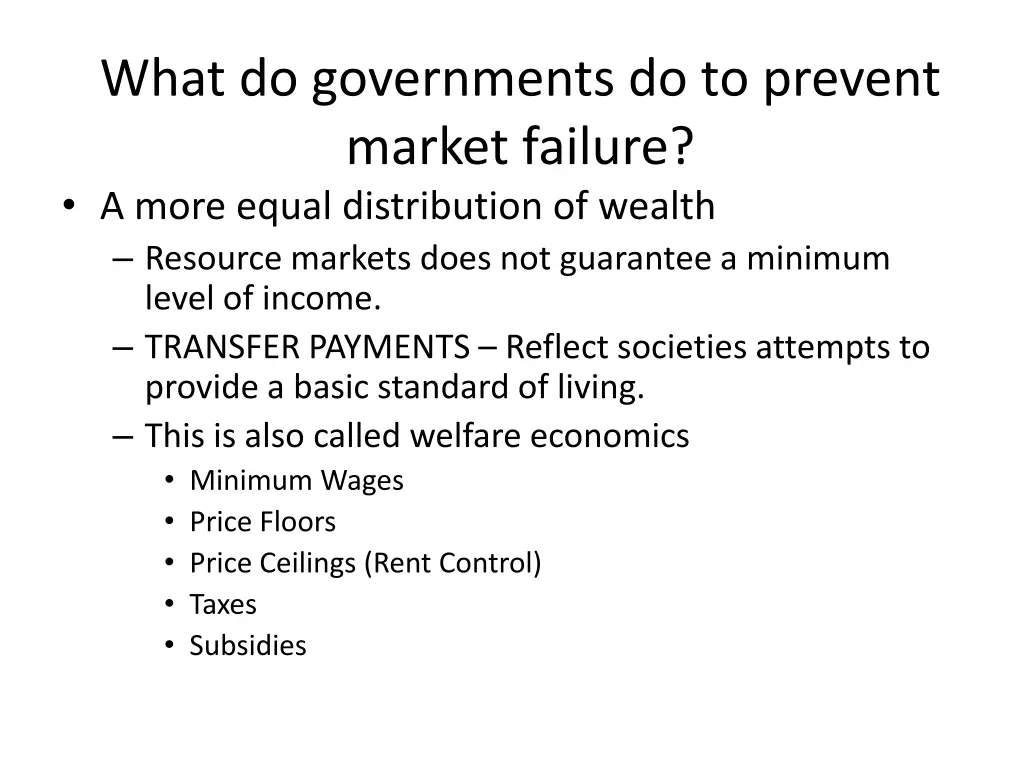 what do governments do to prevent market failure