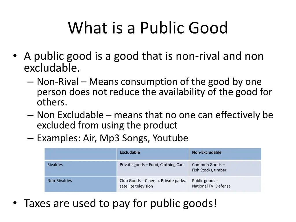 what is a public good