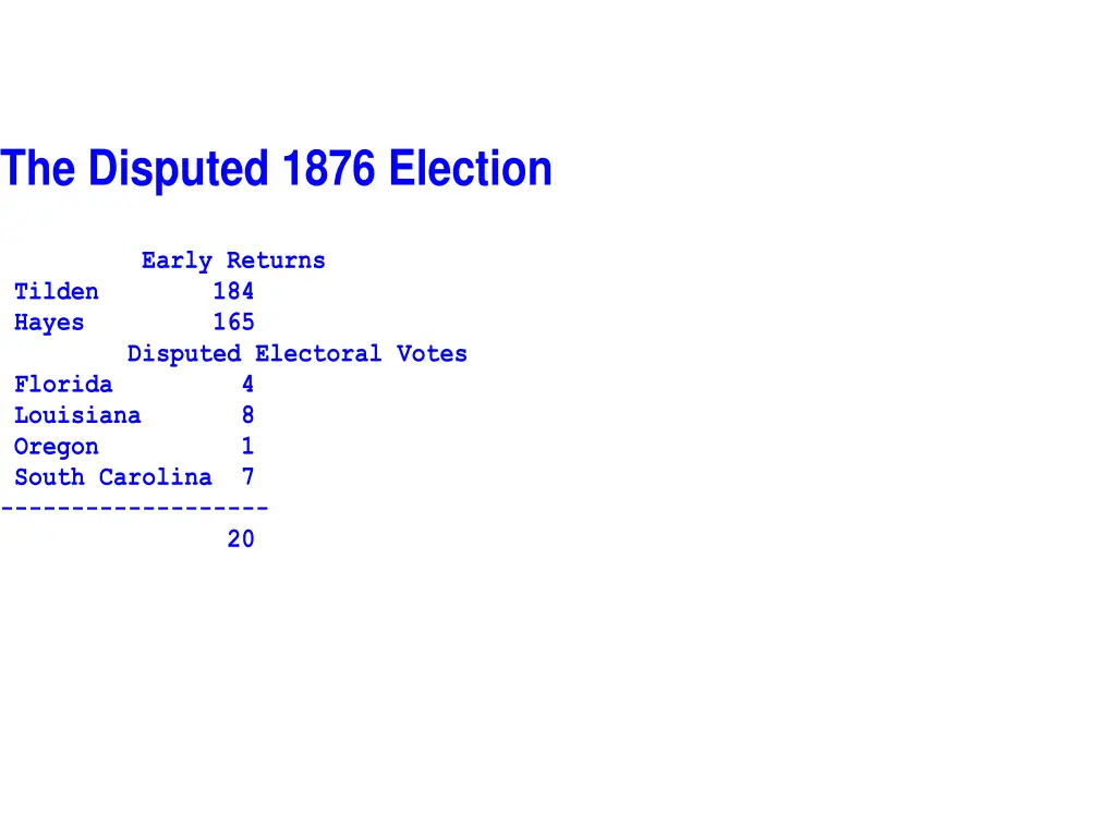 the disputed 1876 election