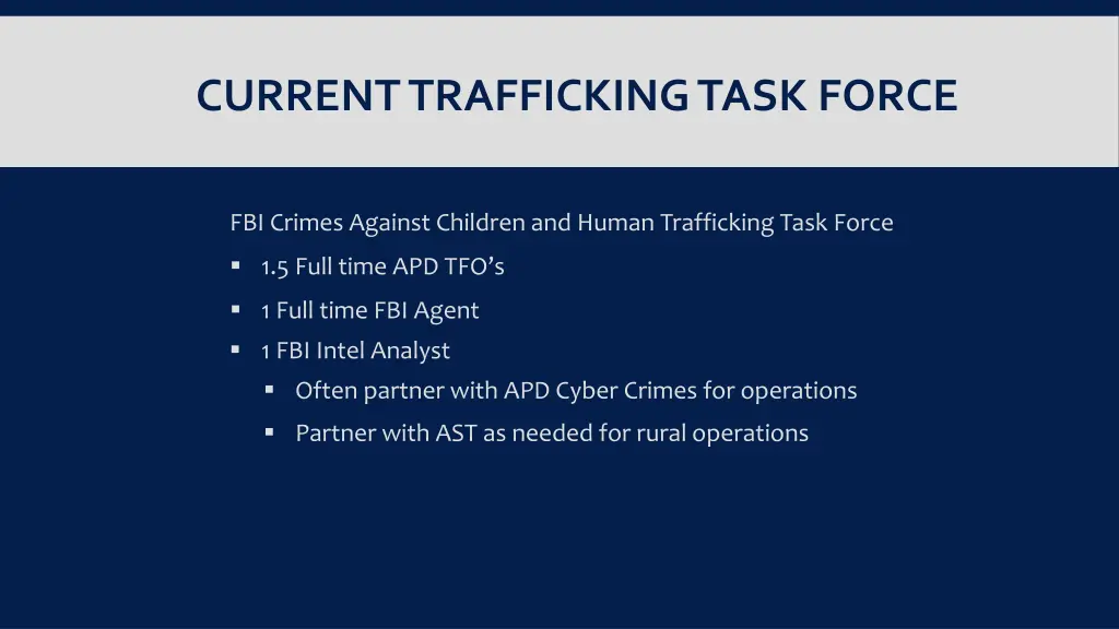 current trafficking task force