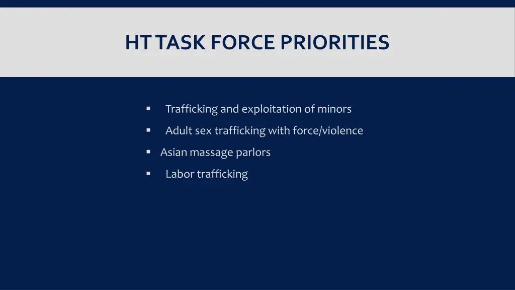 ht task force priorities
