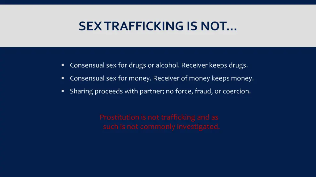 sex trafficking is not