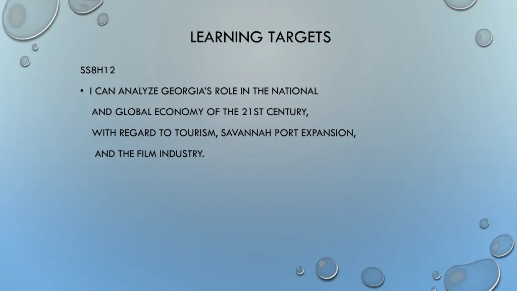 learning targets