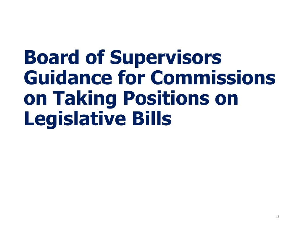 board of supervisors guidance for commissions