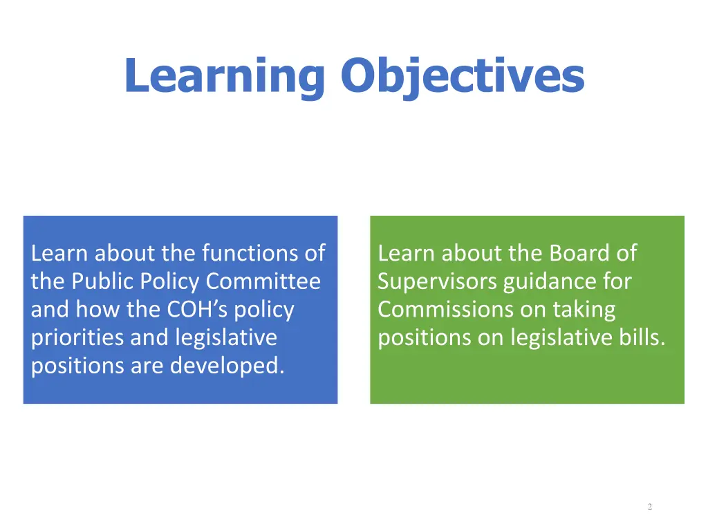 learning objectives