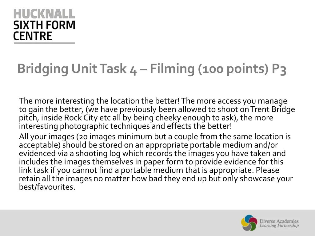 bridging unit task 4 filming 100 points p3