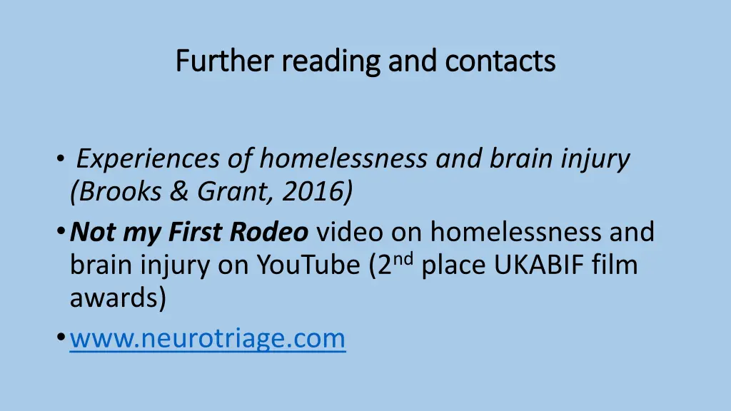 further reading and contacts further reading