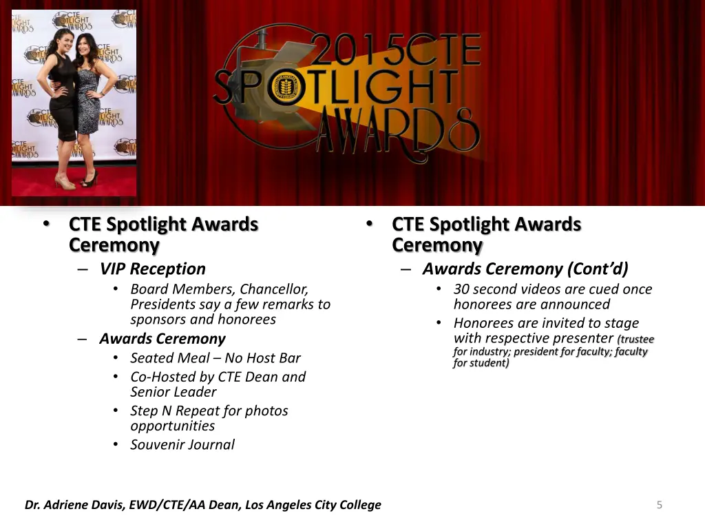 cte spotlight awards ceremony vip reception board