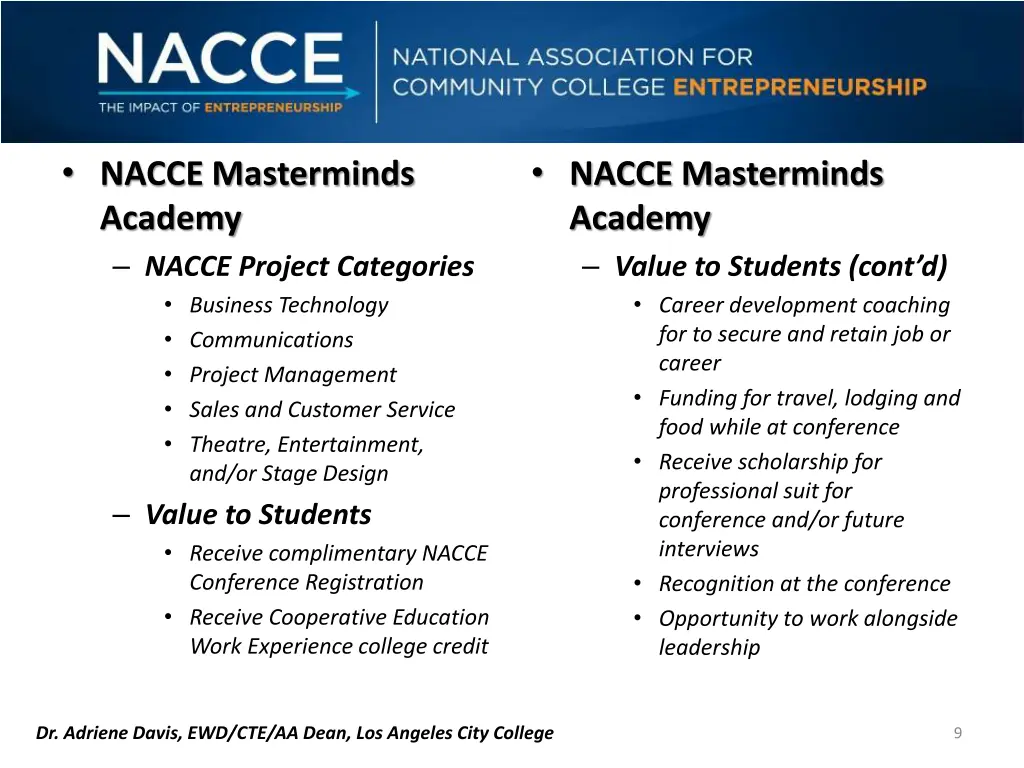 nacce masterminds academy nacce project