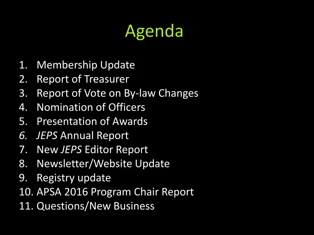 agenda