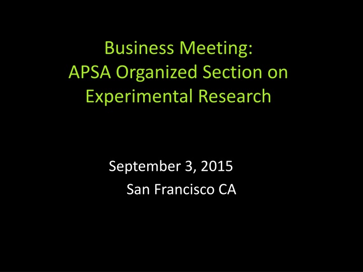 business meeting apsa organized section