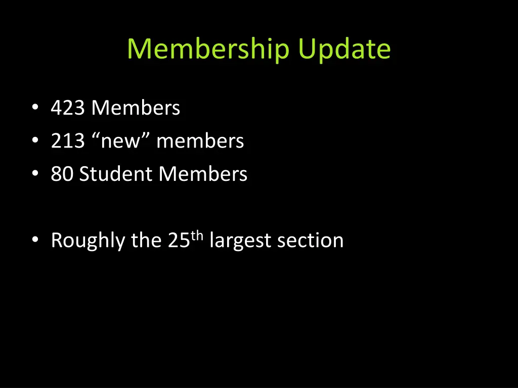 membership update