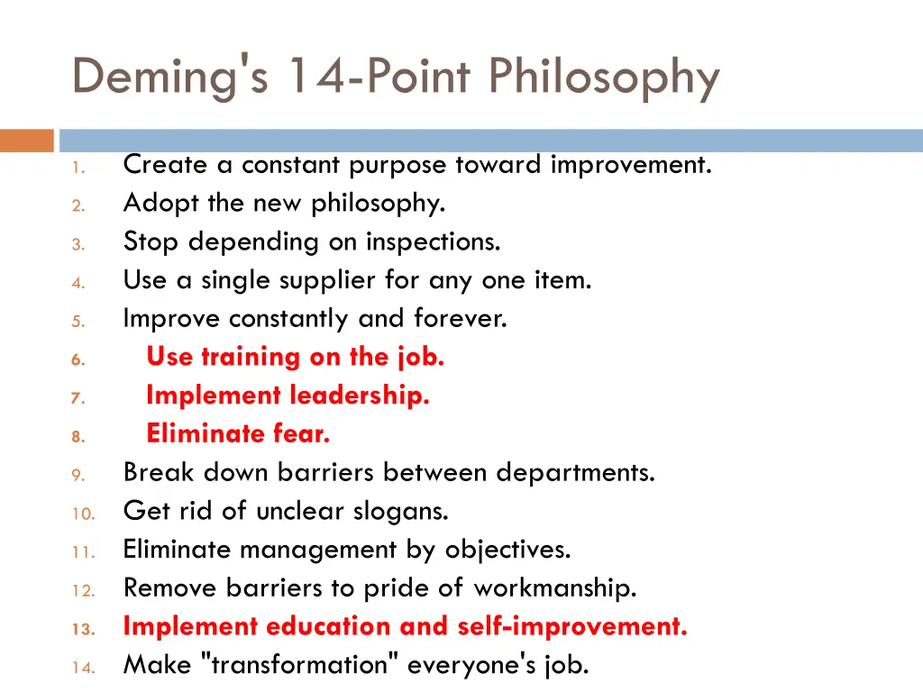 deming s 14 point philosophy