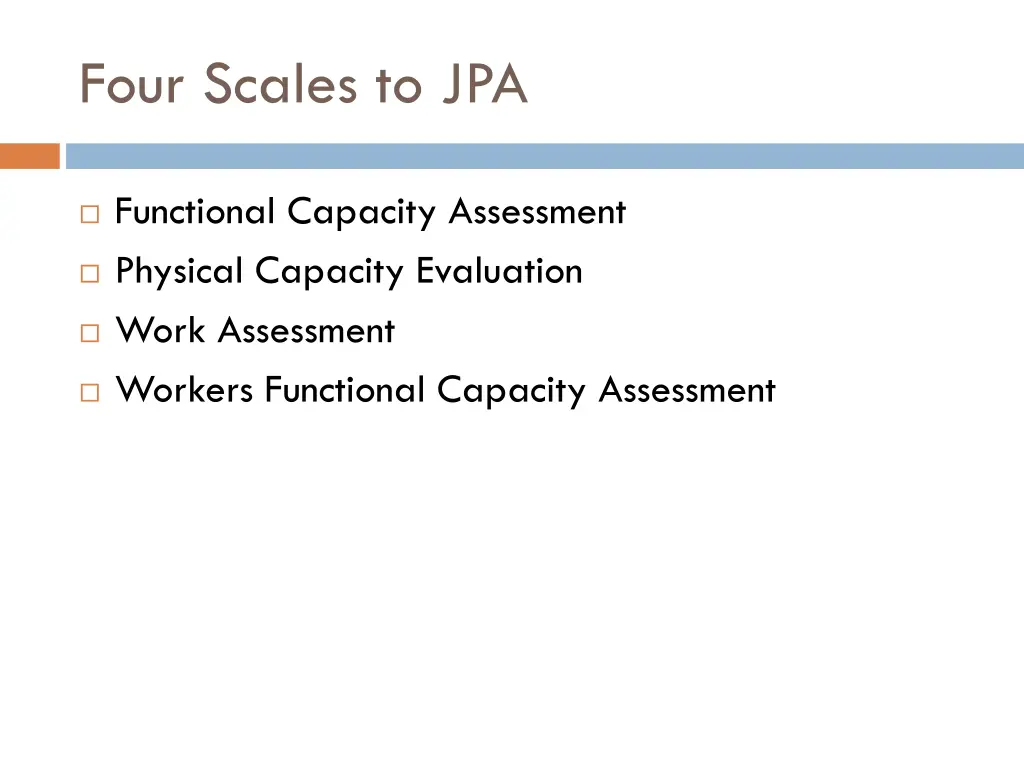 four scales to jpa