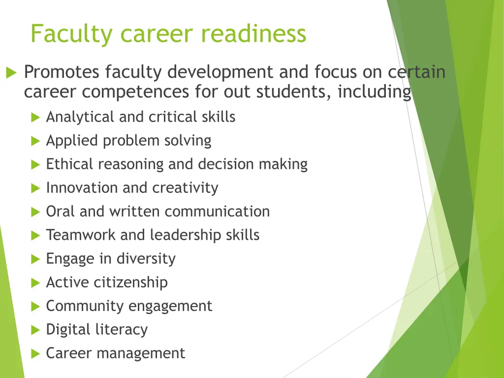 faculty career readiness