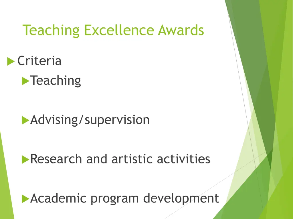 teaching excellence awards