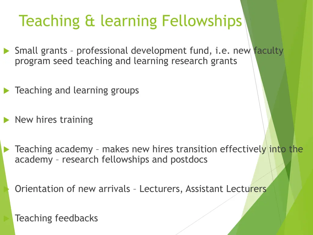 teaching learning fellowships
