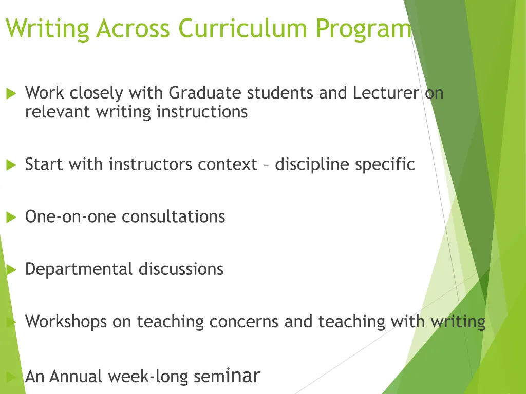 writing across curriculum program