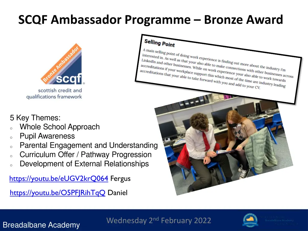 scqf ambassador programme bronze award