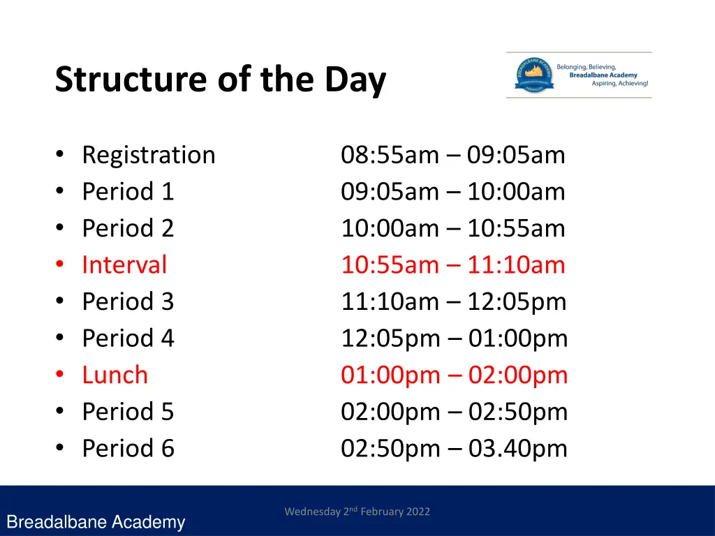 structure of the day