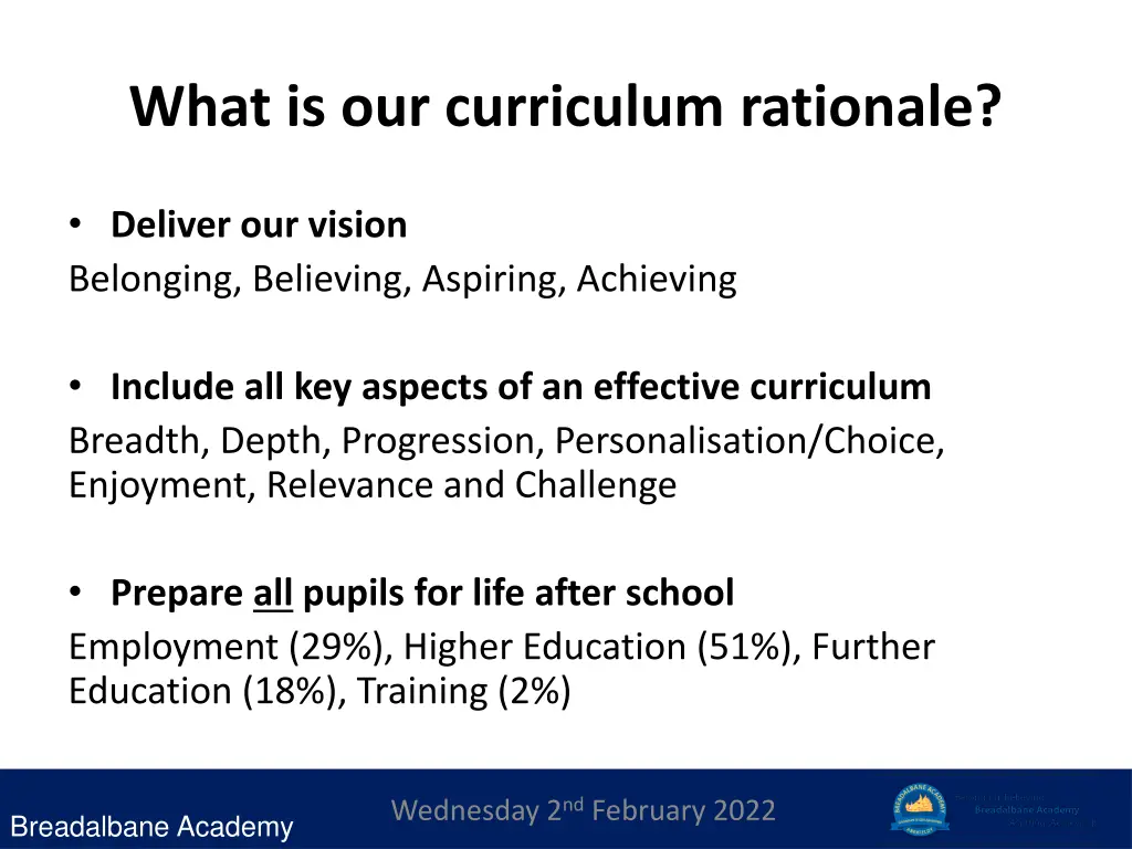 what is our curriculum rationale