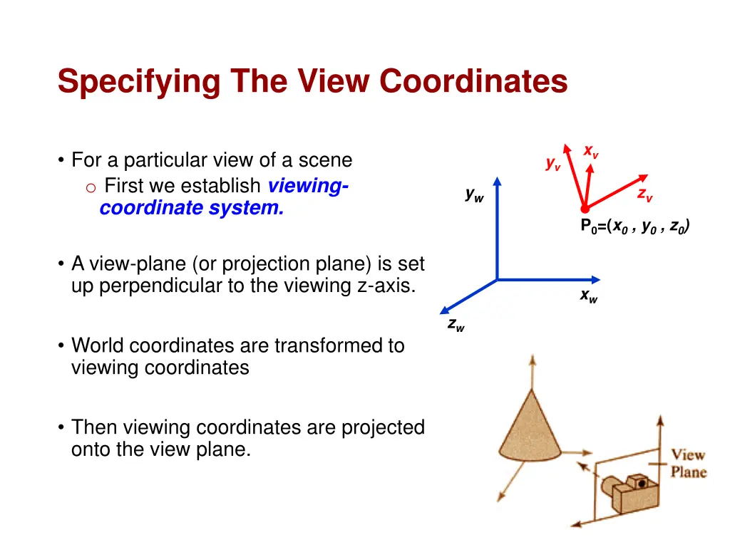 specifying the view coordinates