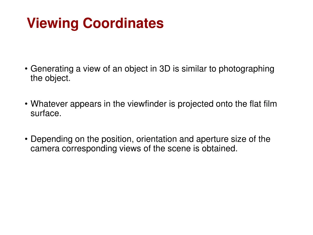 viewing coordinates