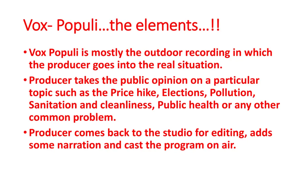 vox vox populi populi the elements the elements