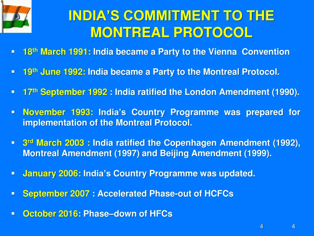 india s commitment to the montreal protocol