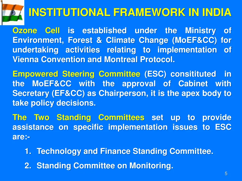 institutional framework in india