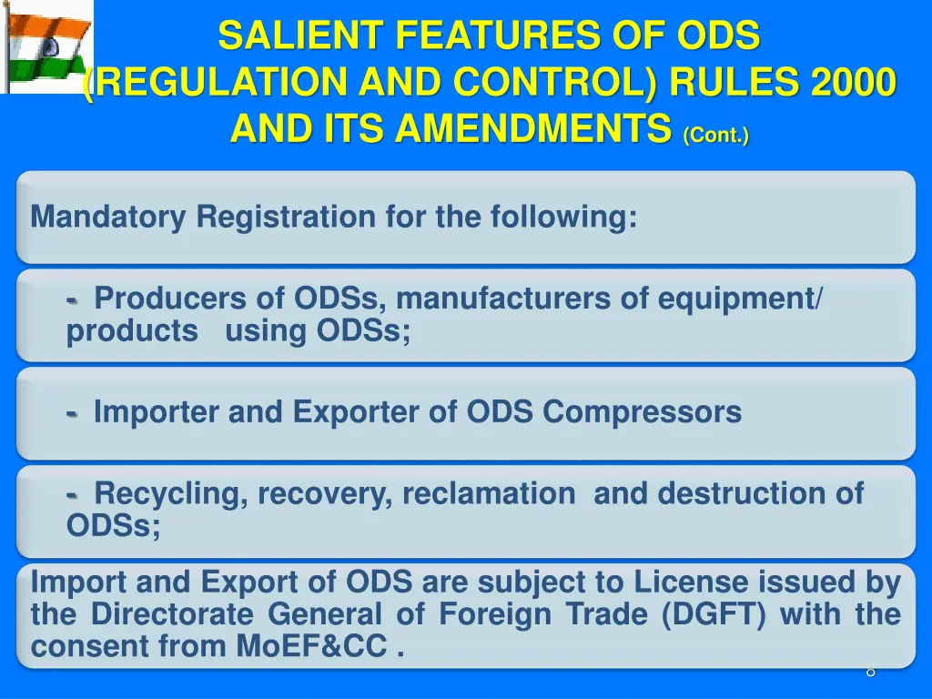 salient features of ods regulation and control 1