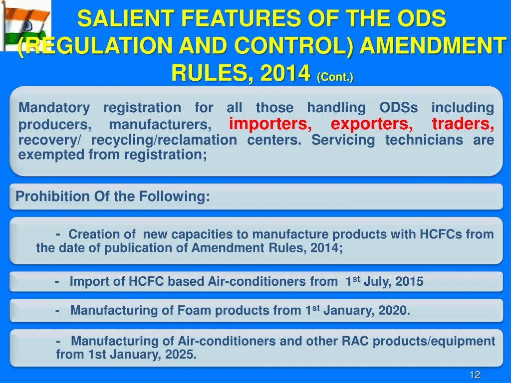 salient features of the ods regulation