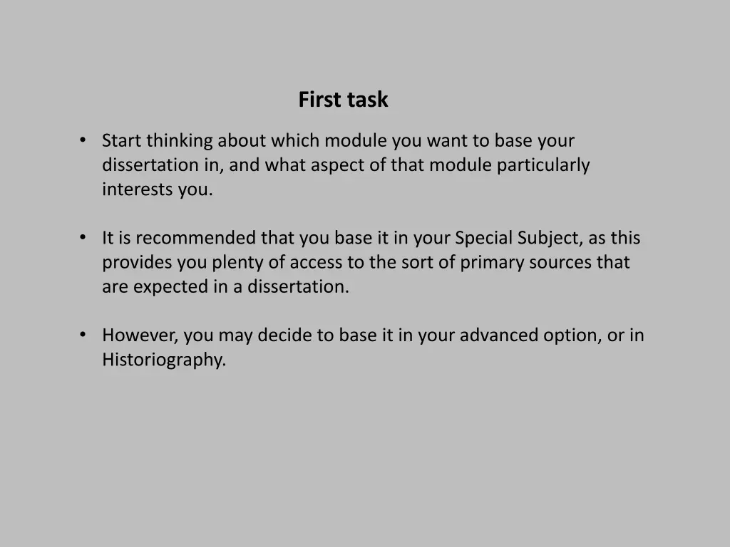 first task