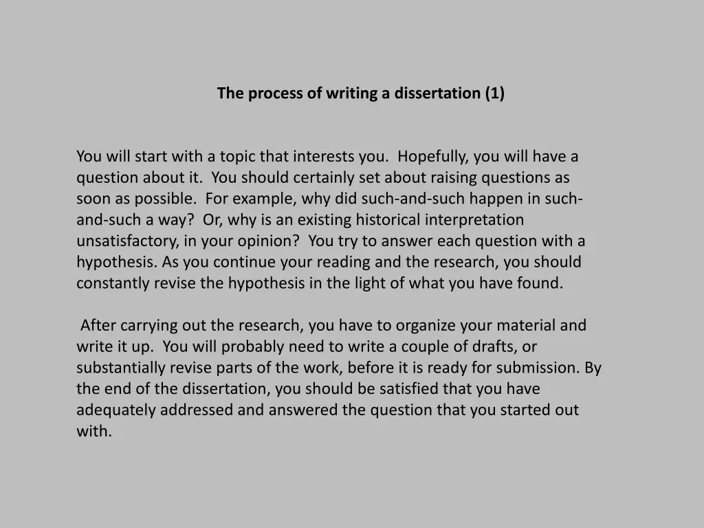 the process of writing a dissertation 1