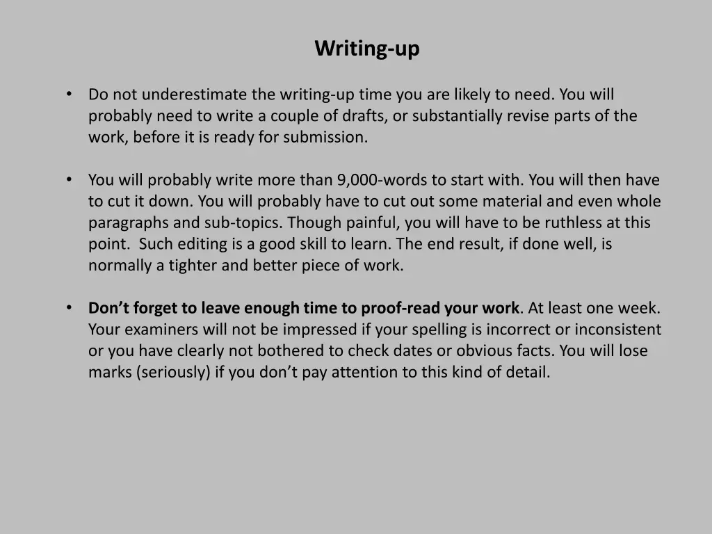 writing up