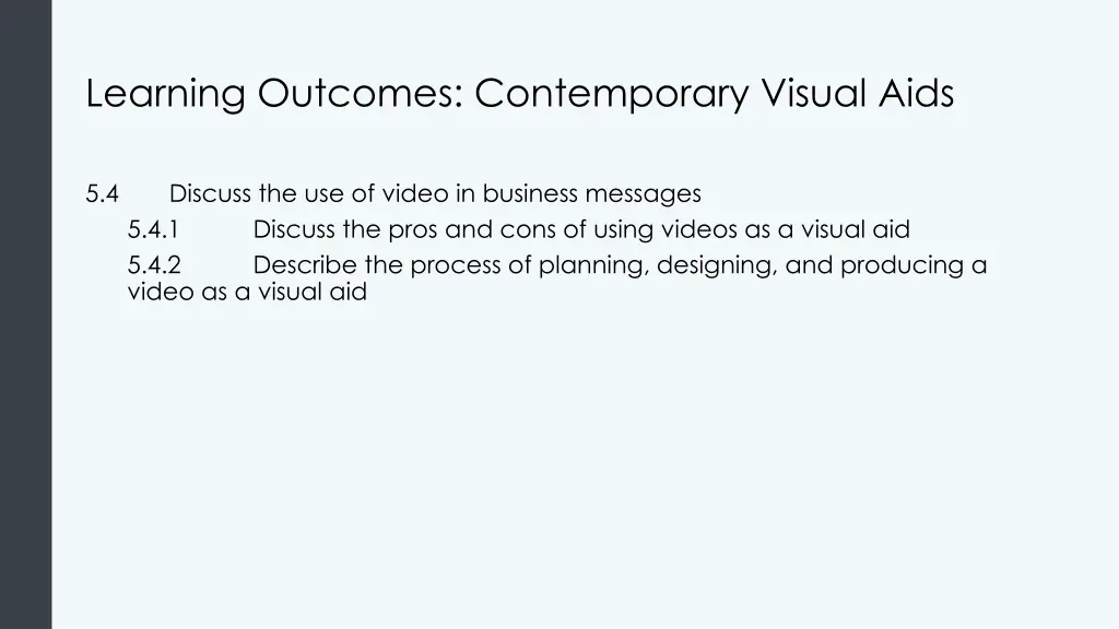 learning outcomes contemporary visual aids
