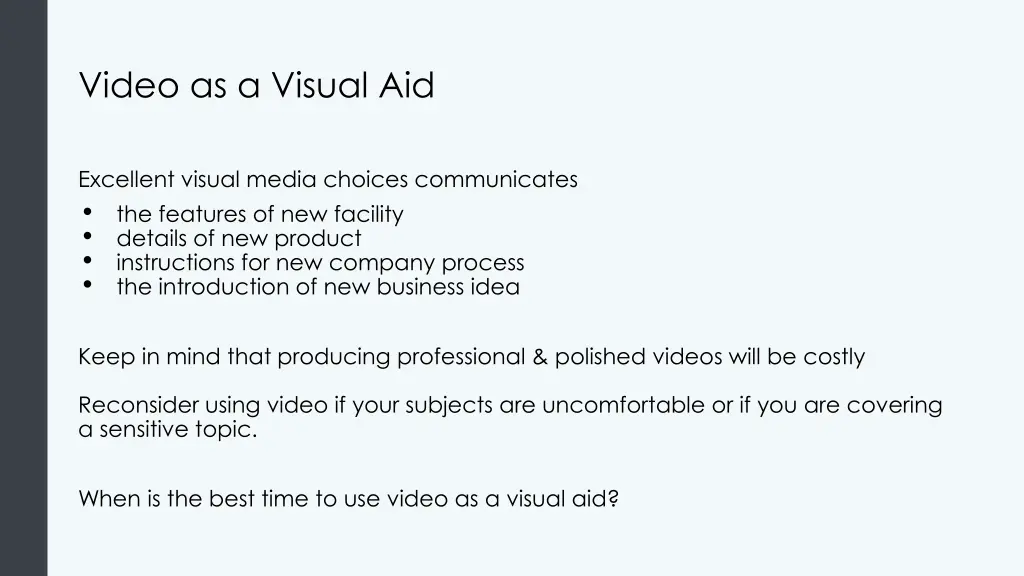 video as a visual aid