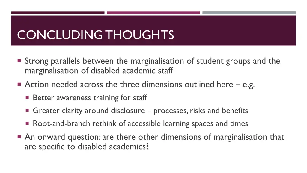 concluding thoughts