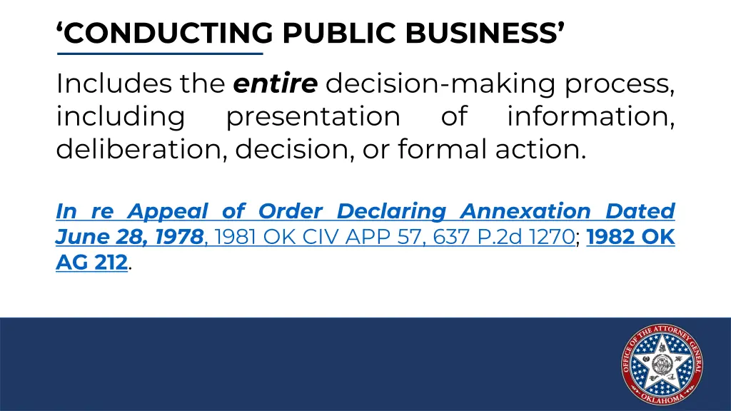 conducting public business