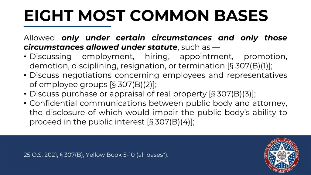 eight most common bases