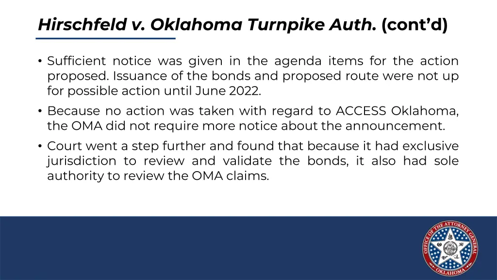 hirschfeld v oklahoma turnpike auth cont d 2