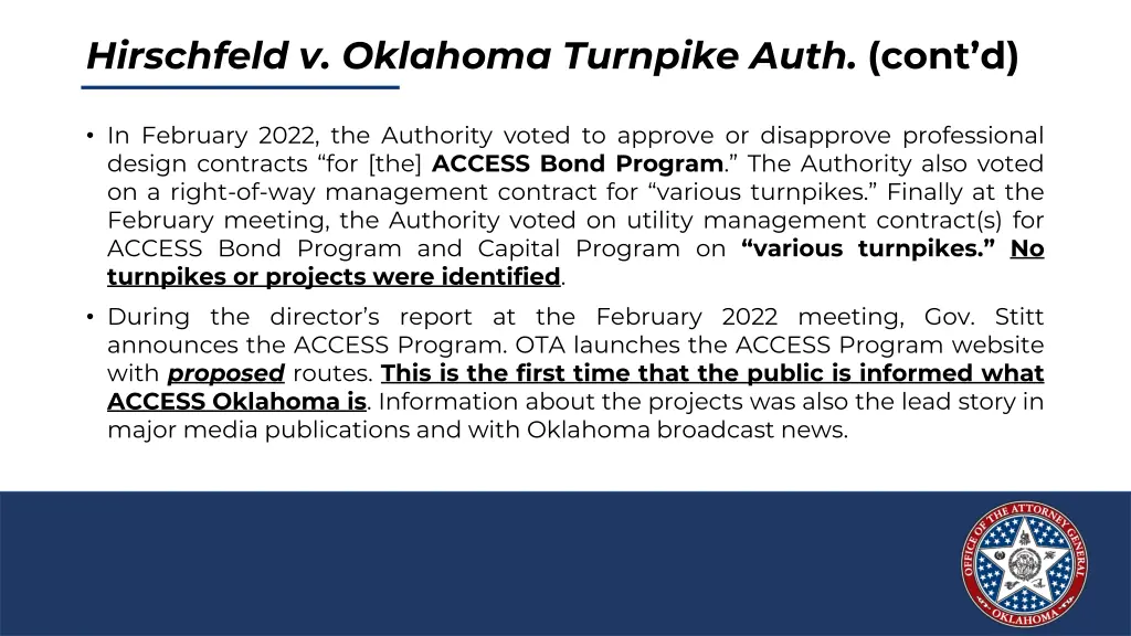 hirschfeld v oklahoma turnpike auth cont d
