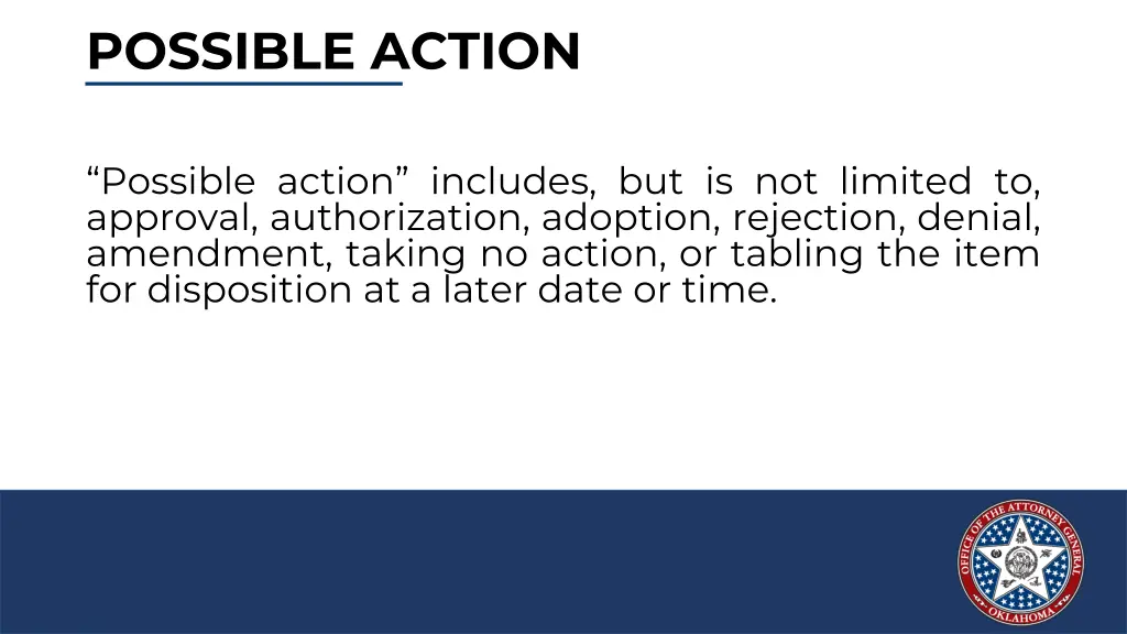 possible action