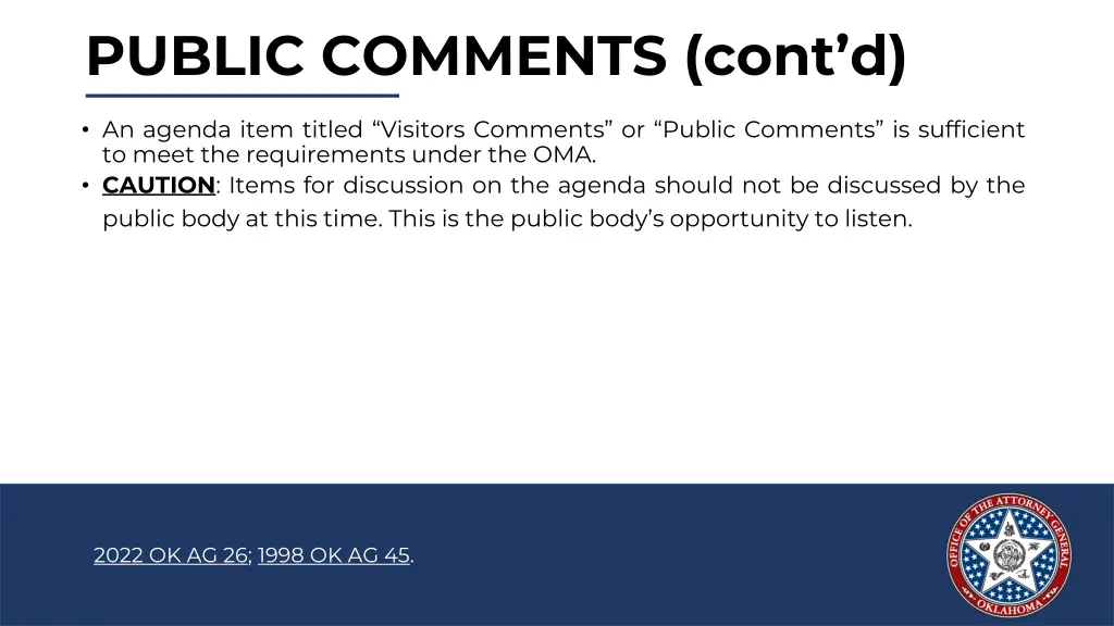 public comments cont d