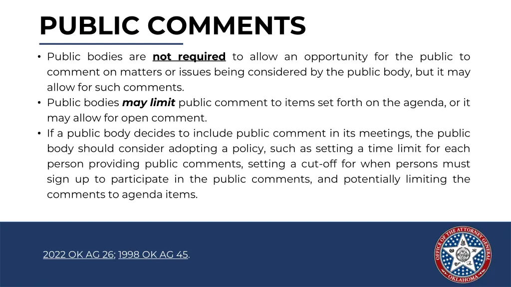 public comments