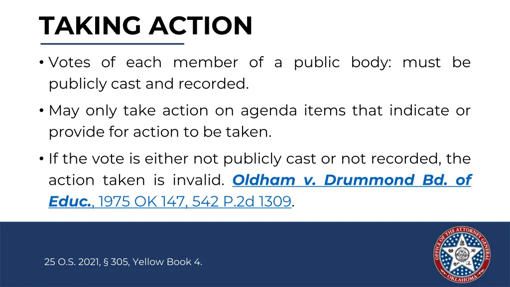 taking action